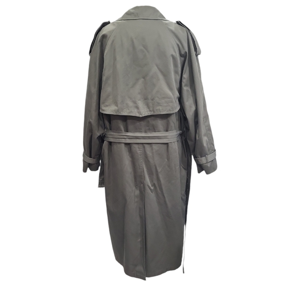 London Fog men's Removable Liner Double Breast Long Brown Trench Coat 42R warm - Picture 4 of 16